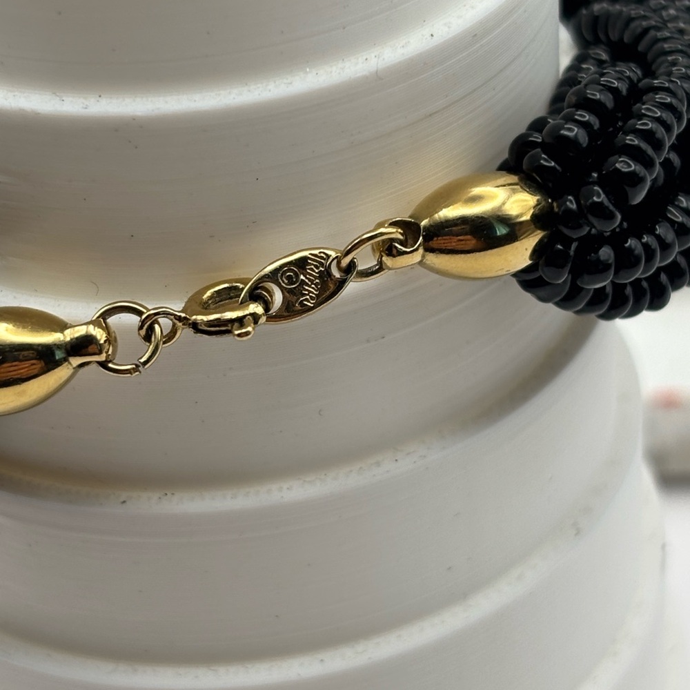 Elegant Napier Black Beaded Necklace and Bracelet Set - Picture 2 of 4